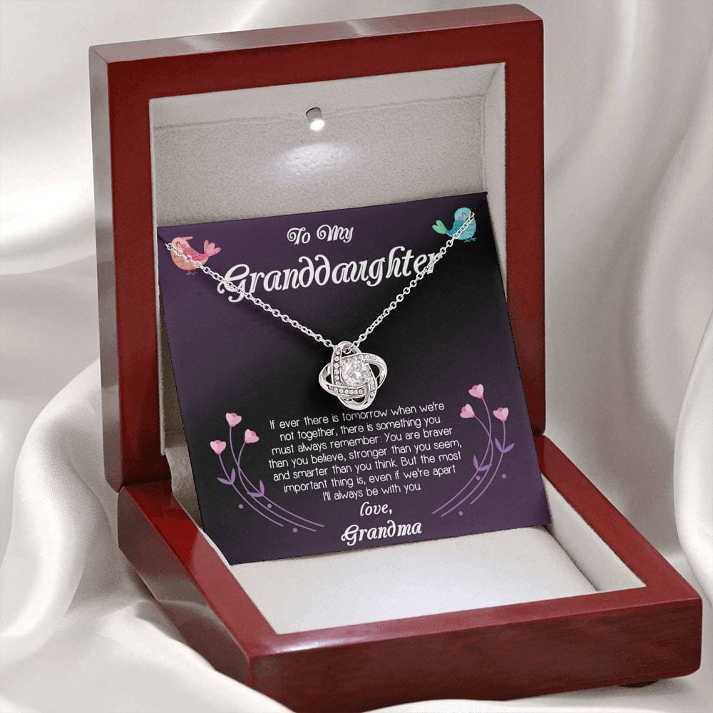 To My Granddaughter Love Grandma Love Knot Necklace To My Granddaughter Love Grandma Love Knot Necklace