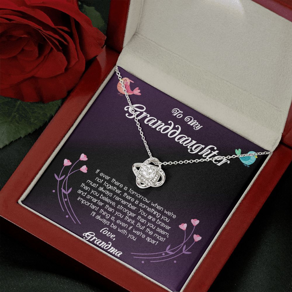 To My Granddaughter Love Grandma Love Knot Necklace To My Granddaughter Love Grandma Love Knot Necklace