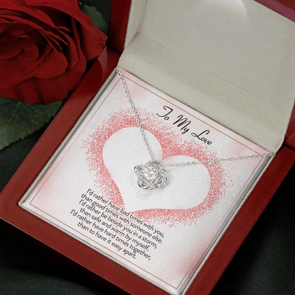 To My Love I'd Rather Be Love Knot Necklace To My Love I'd Rather Be Love Knot Necklace