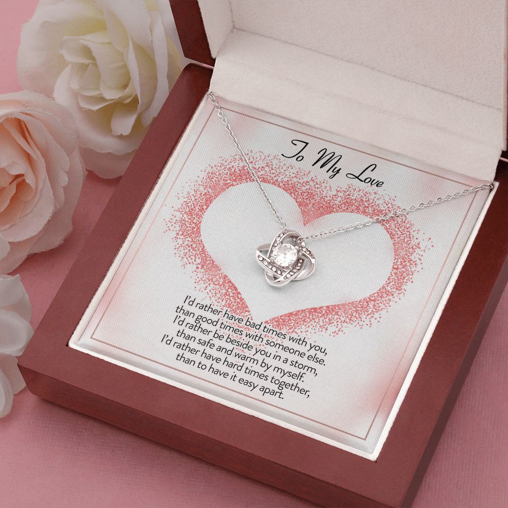To My Love I'd Rather Be Love Knot Necklace To My Love I'd Rather Be Love Knot Necklace