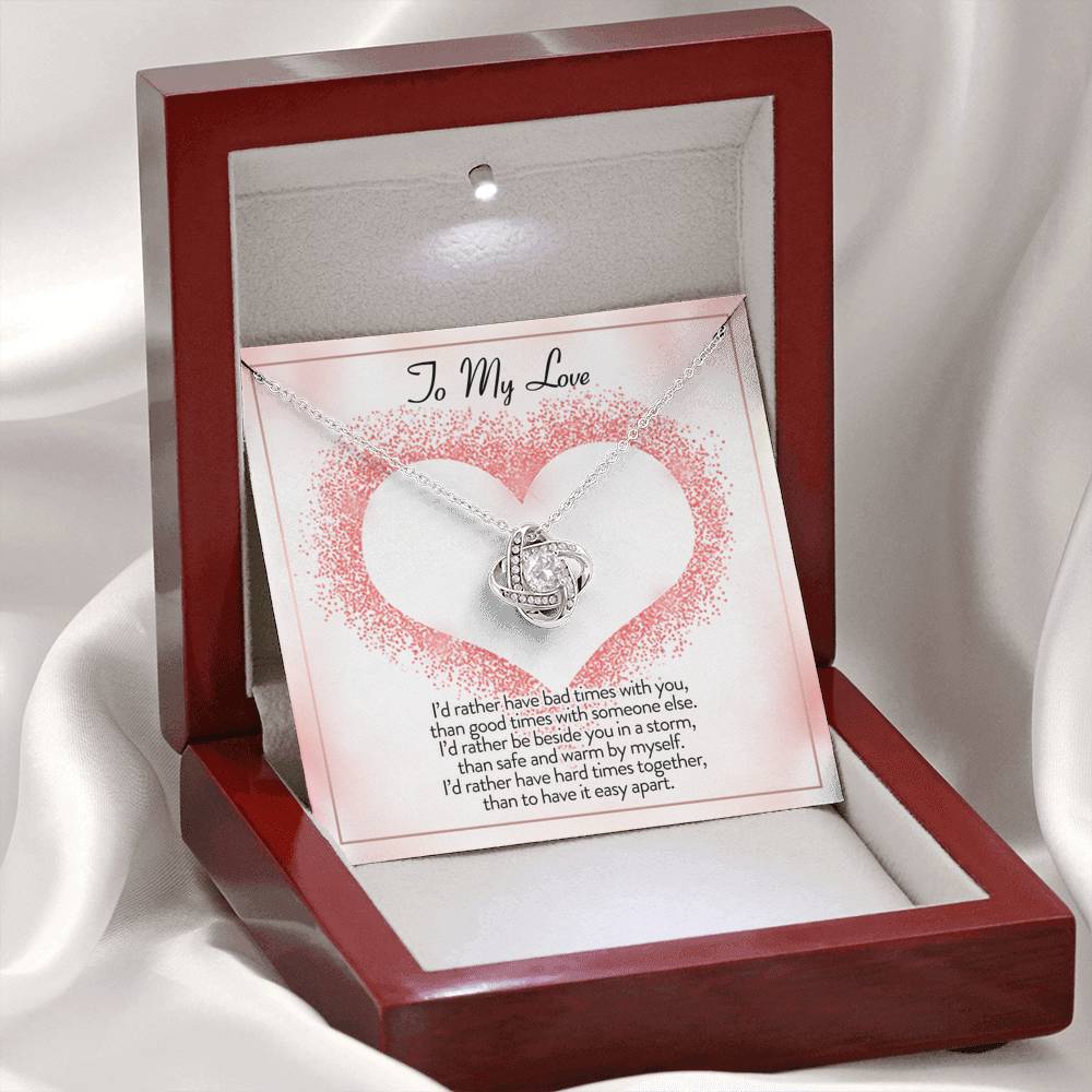 To My Love I'd Rather Be Love Knot Necklace To My Love I'd Rather Be Love Knot Necklace