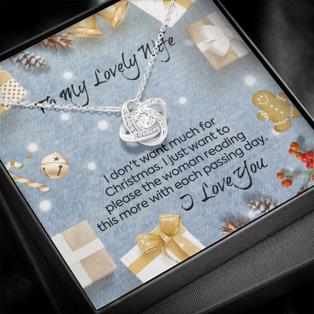 To My Lovely Wife Each Passing Day Christmas Love Knot Necklace To My Lovely Wife Each Passing Day Christmas Love Knot Necklace