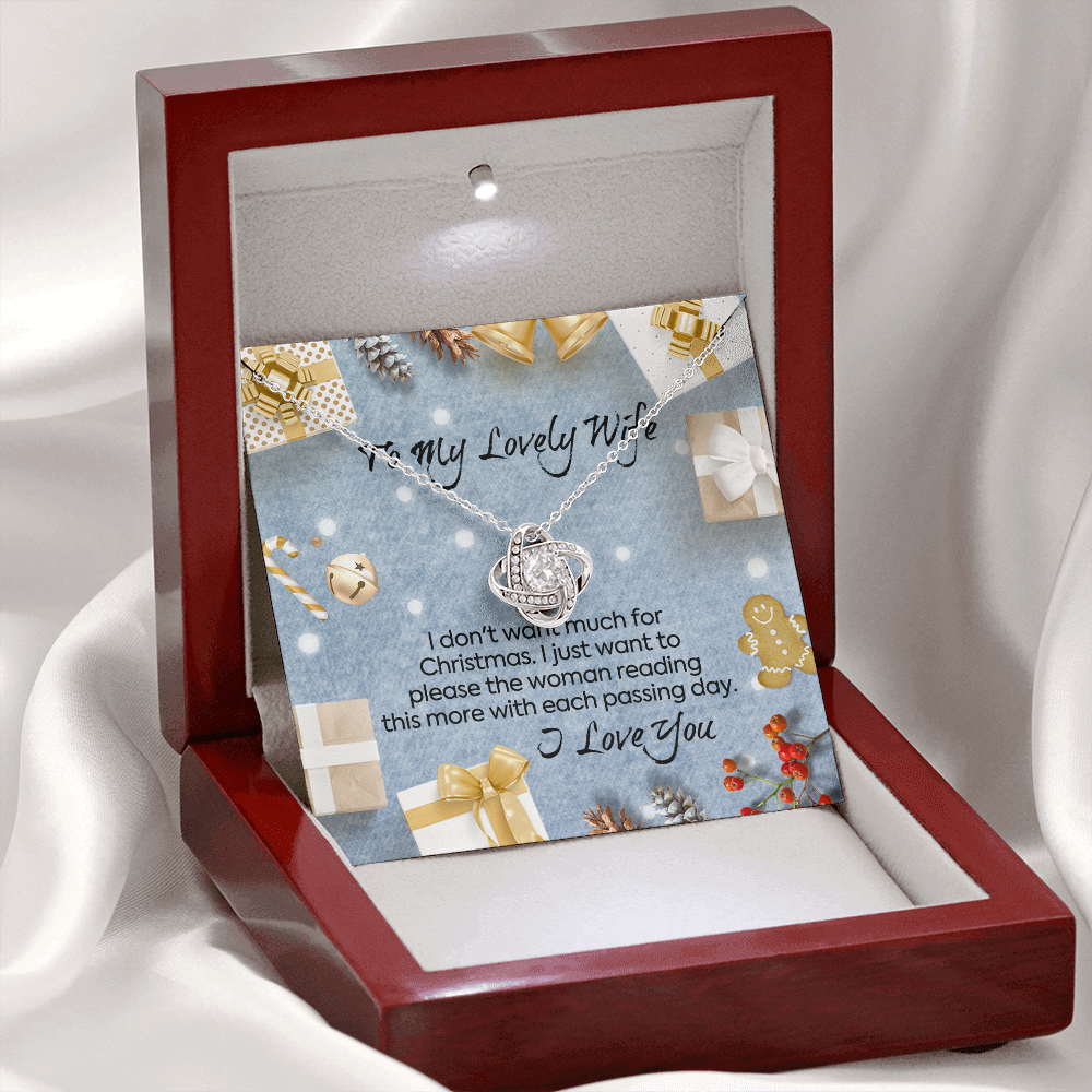 To My Lovely Wife Each Passing Day Christmas Love Knot Necklace To My Lovely Wife Each Passing Day Christmas Love Knot Necklace