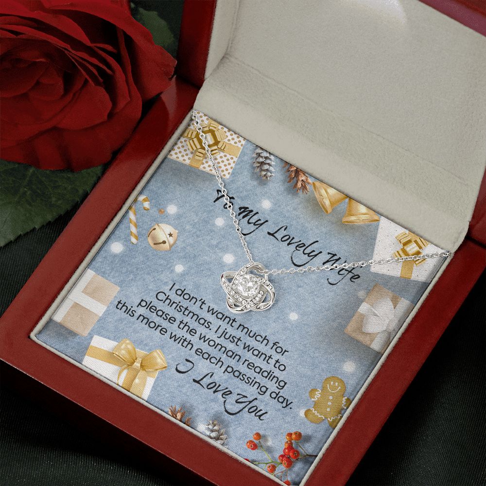 To My Lovely Wife Each Passing Day Christmas Love Knot Necklace To My Lovely Wife Each Passing Day Christmas Love Knot Necklace