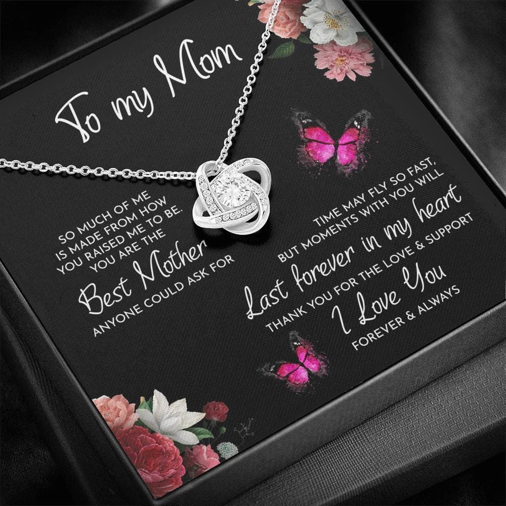 To My Mom Time May Fly Love Knot Necklace To My Mom Time May Fly Love Knot Necklace