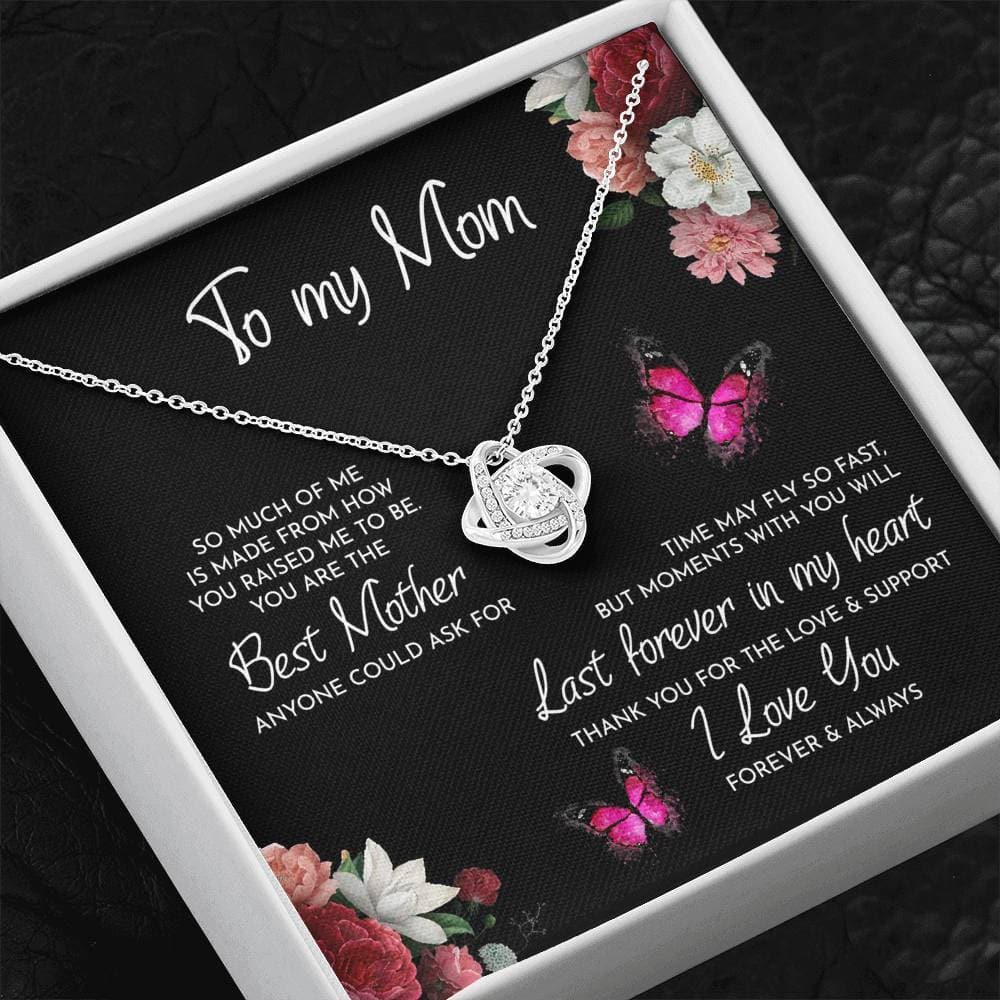 To My Mom Time May Fly Love Knot Necklace To My Mom Time May Fly Love Knot Necklace
