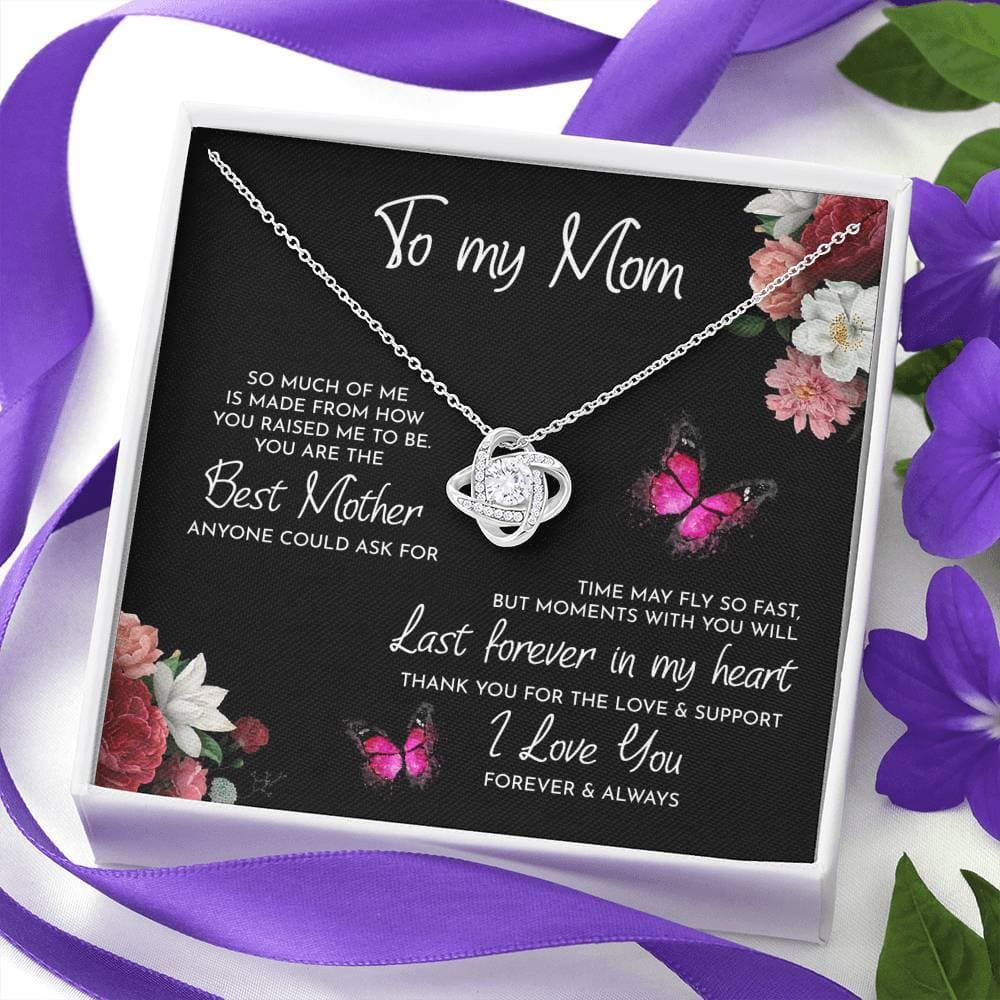 To My Mom Time May Fly Love Knot Necklace To My Mom Time May Fly Love Knot Necklace