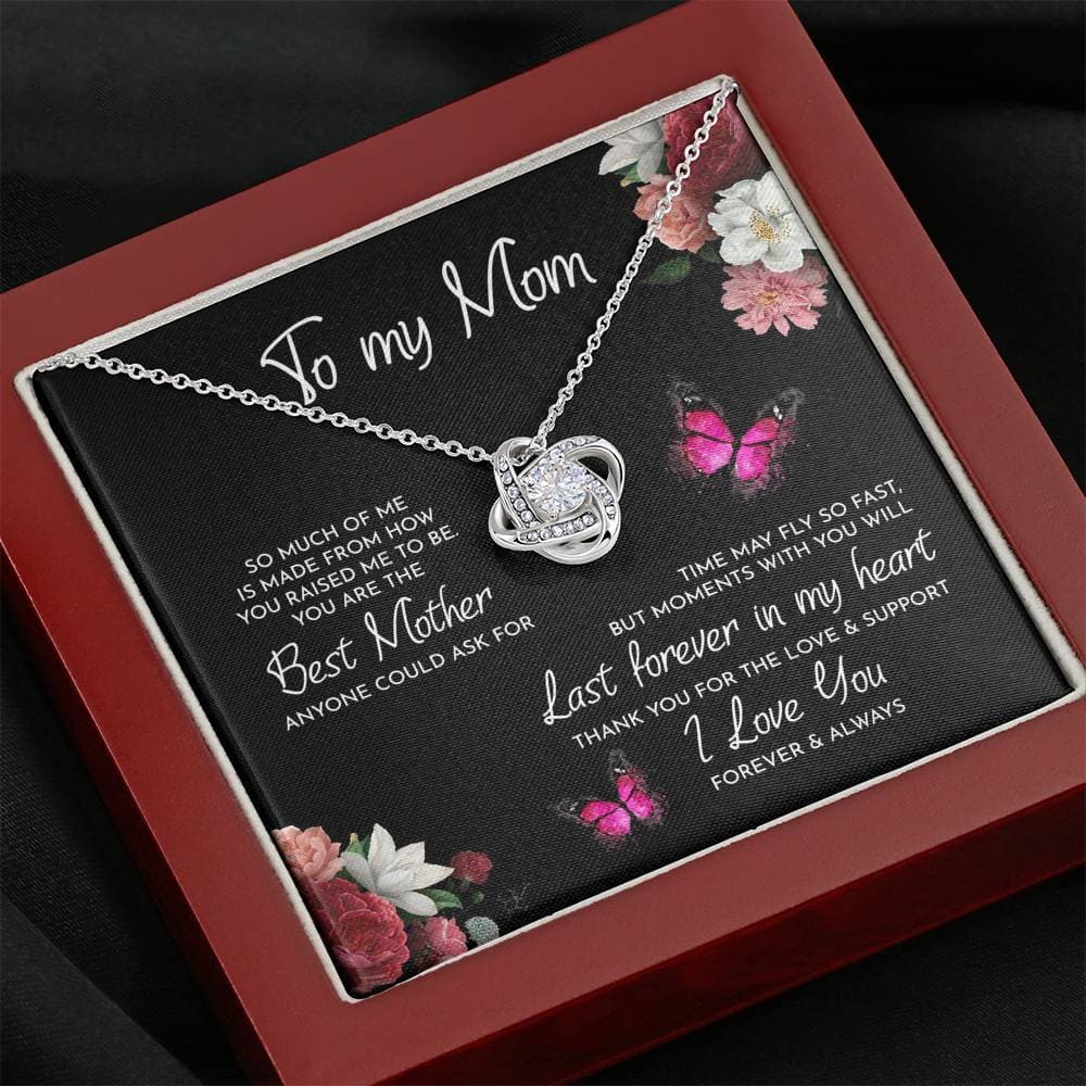 To My Mom Time May Fly Love Knot Necklace To My Mom Time May Fly Love Knot Necklace