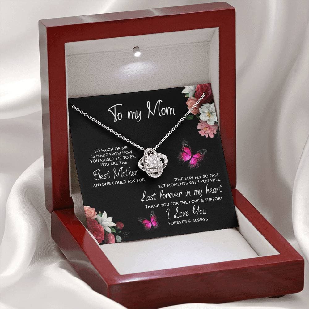 To My Mom Time May Fly Love Knot Necklace To My Mom Time May Fly Love Knot Necklace
