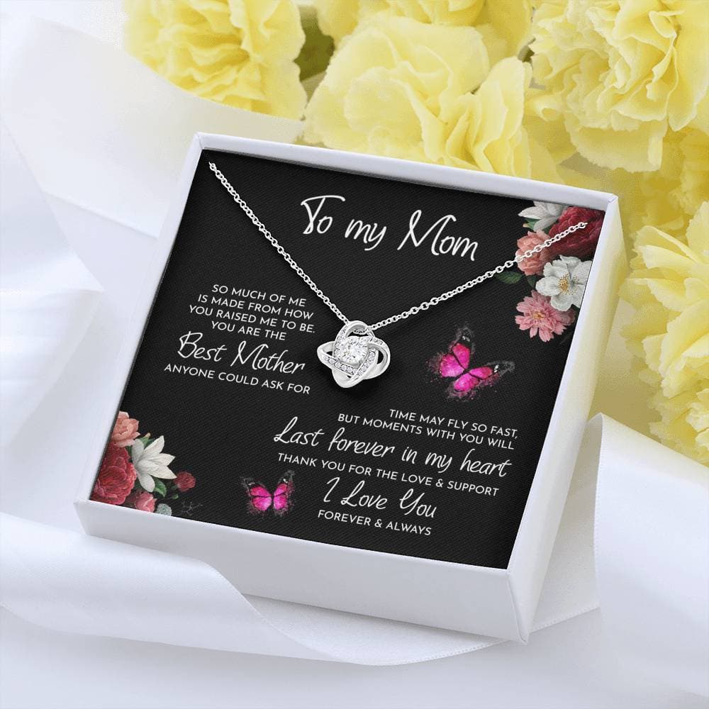 To My Mom Time May Fly Love Knot Necklace To My Mom Time May Fly Love Knot Necklace