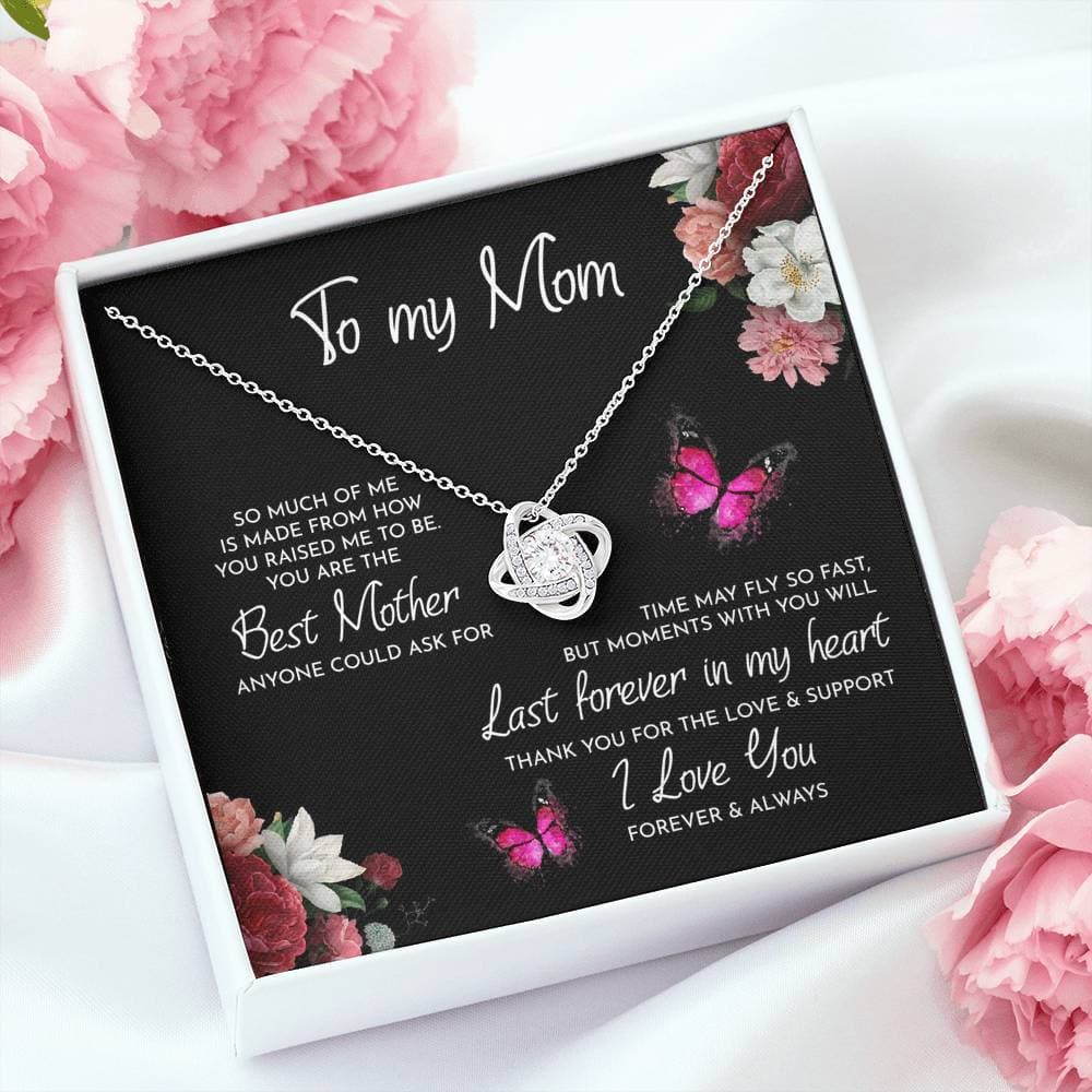 To My Mom Time May Fly Love Knot Necklace To My Mom Time May Fly Love Knot Necklace
