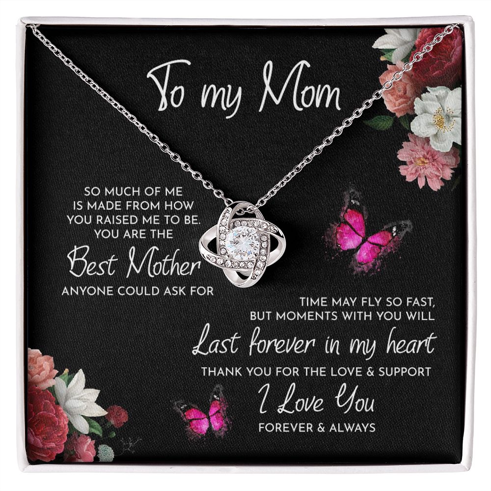 To My Mom Time May Fly Love Knot Necklace To My Mom Time May Fly Love Knot Necklace