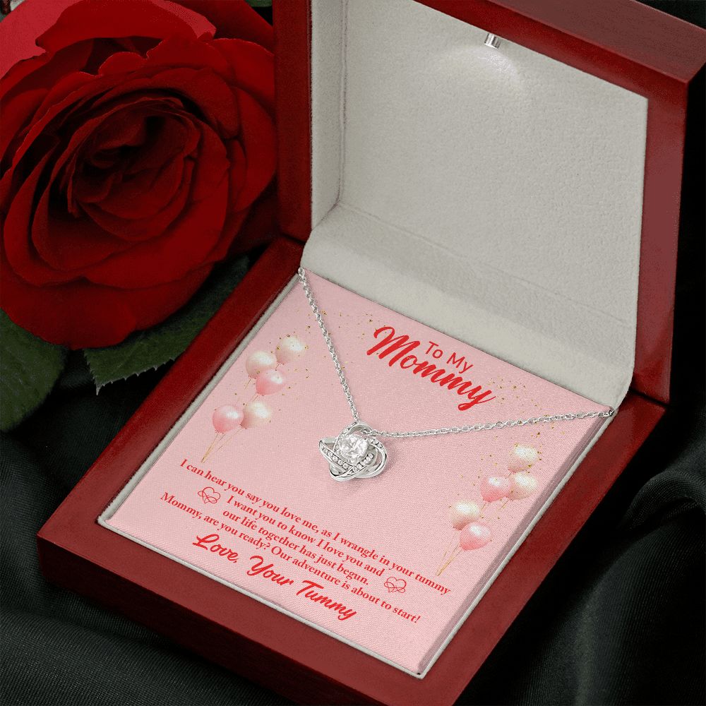 To My Mommy Love Your Tummy Love Knot Necklace To My Mommy Love Your Tummy Love Knot Necklace