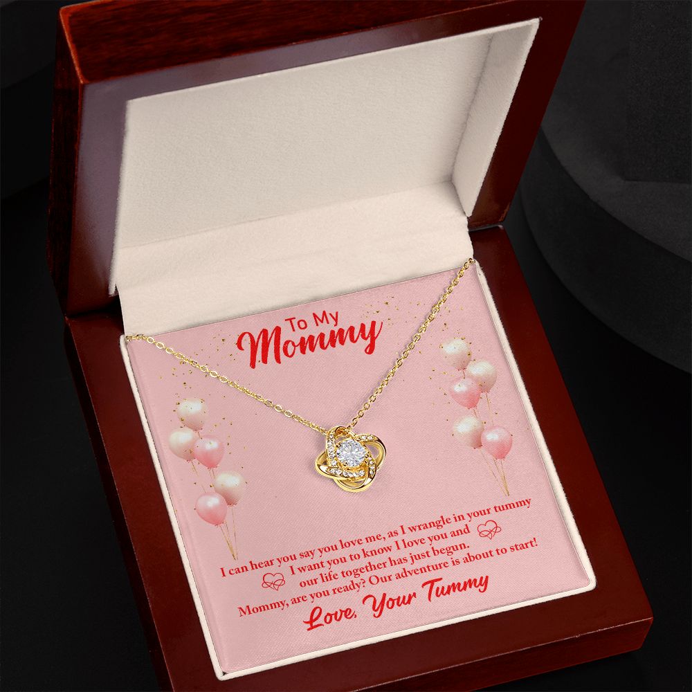 To My Mommy Love Your Tummy Love Knot Necklace To My Mommy Love Your Tummy Love Knot Necklace