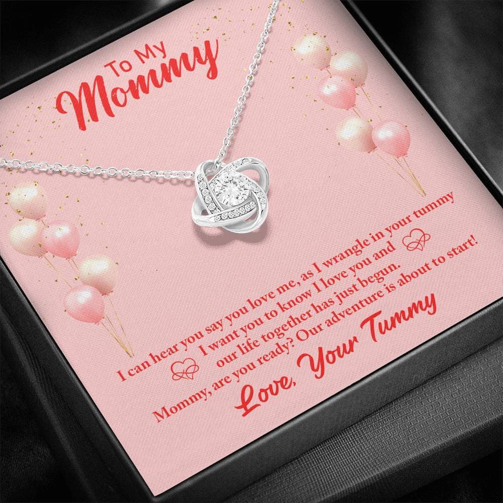 To My Mommy Love Your Tummy Love Knot Necklace To My Mommy Love Your Tummy Love Knot Necklace