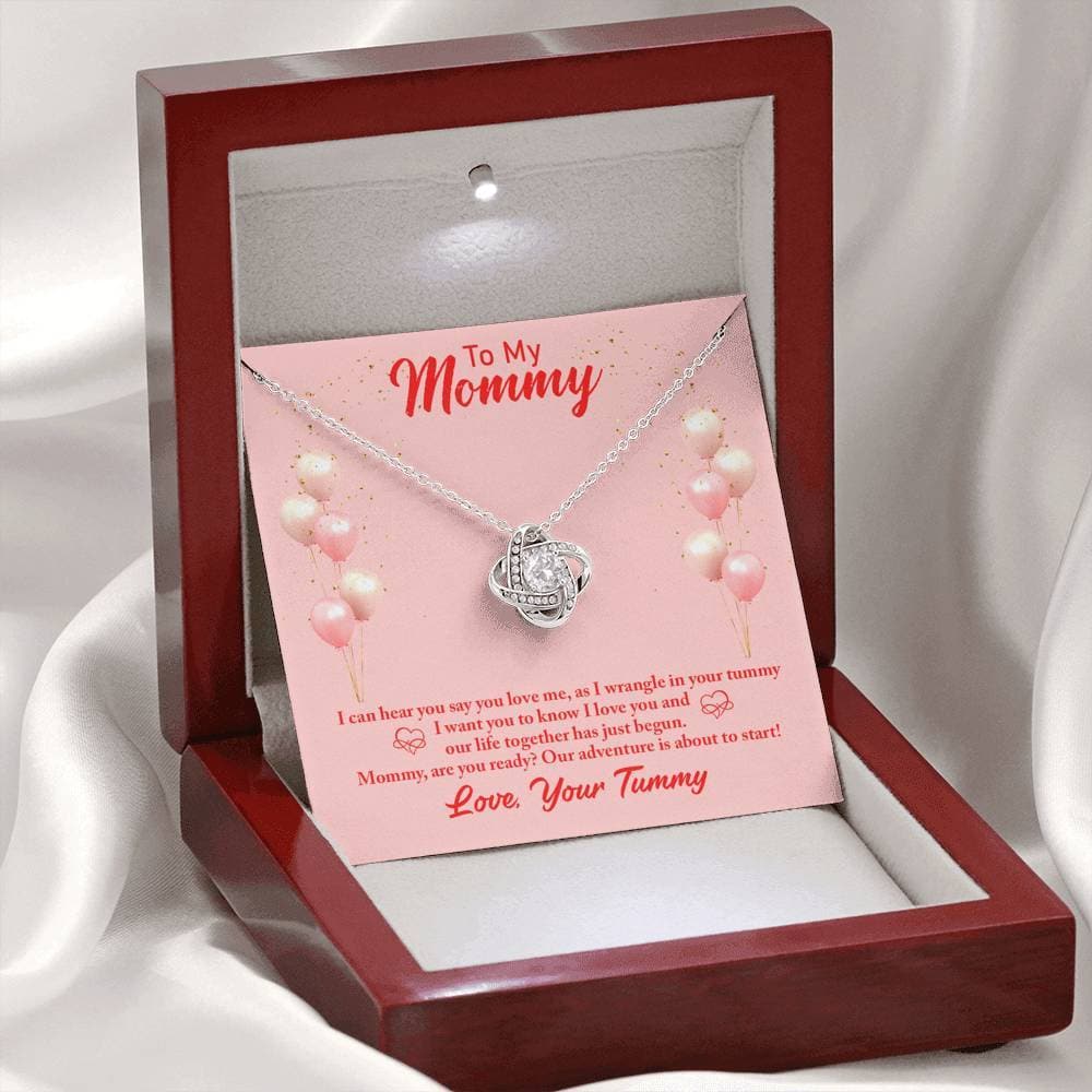 To My Mommy Love Your Tummy Love Knot Necklace To My Mommy Love Your Tummy Love Knot Necklace