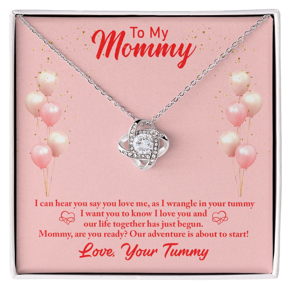 To My Mommy Love Your Tummy Love Knot Necklace To My Mommy Love Your Tummy Love Knot Necklace