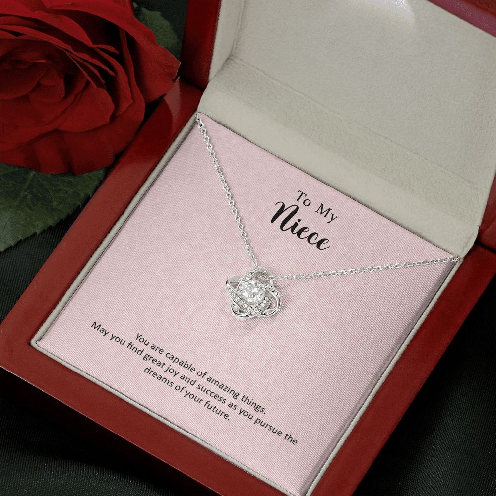 To My Niece Joy and Success Love Knot Necklace To My Niece Joy and Success Love Knot Necklace