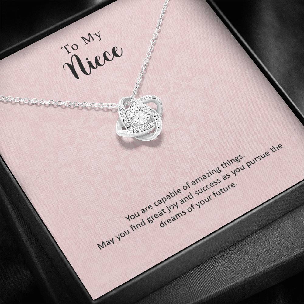 To My Niece Joy and Success Love Knot Necklace To My Niece Joy and Success Love Knot Necklace