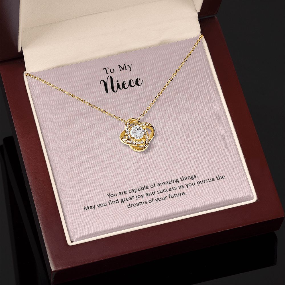 To My Niece Joy and Success Love Knot Necklace To My Niece Joy and Success Love Knot Necklace