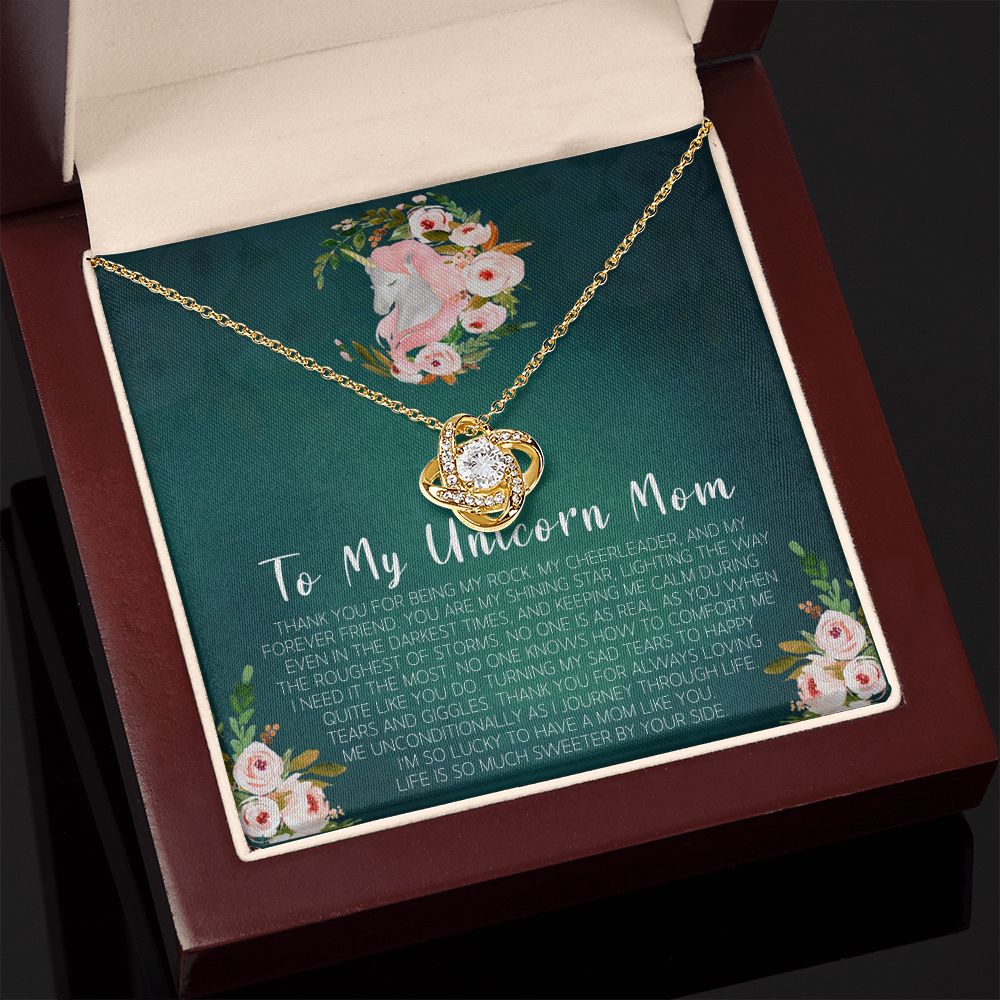 To My Unicorn Mom Love Knot Necklace To My Unicorn Mom Love Knot Necklace