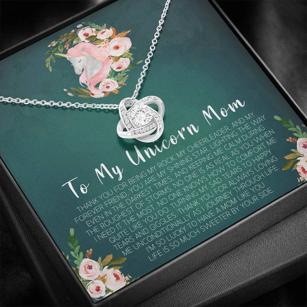 To My Unicorn Mom Love Knot Necklace To My Unicorn Mom Love Knot Necklace