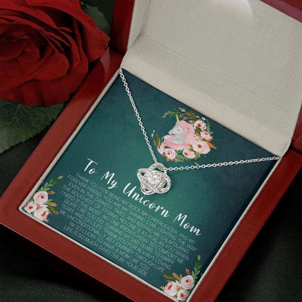 To My Unicorn Mom Love Knot Necklace To My Unicorn Mom Love Knot Necklace