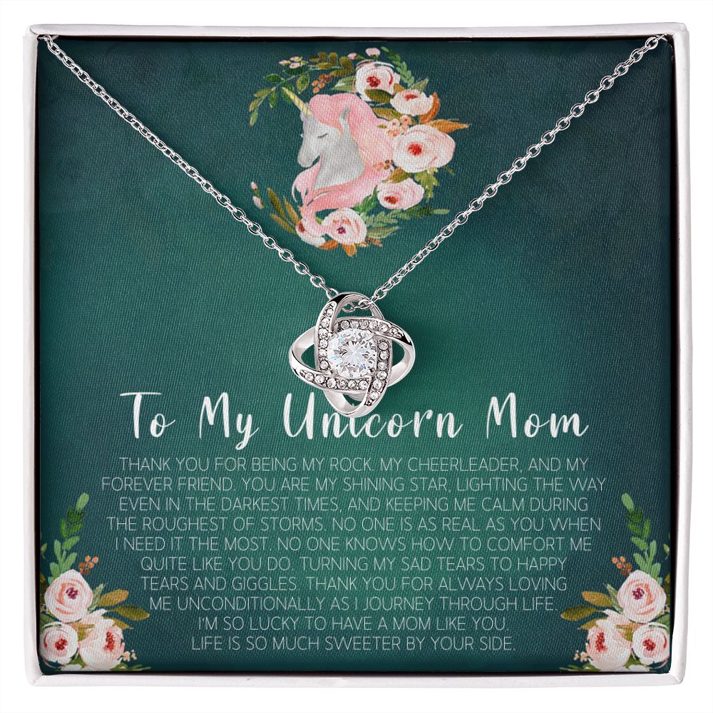 To My Unicorn Mom Love Knot Necklace To My Unicorn Mom Love Knot Necklace