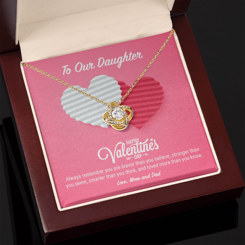 To Our Daughter Valentine's Day Love Knot Necklace To Our Daughter Valentine's Day Love Knot Necklace