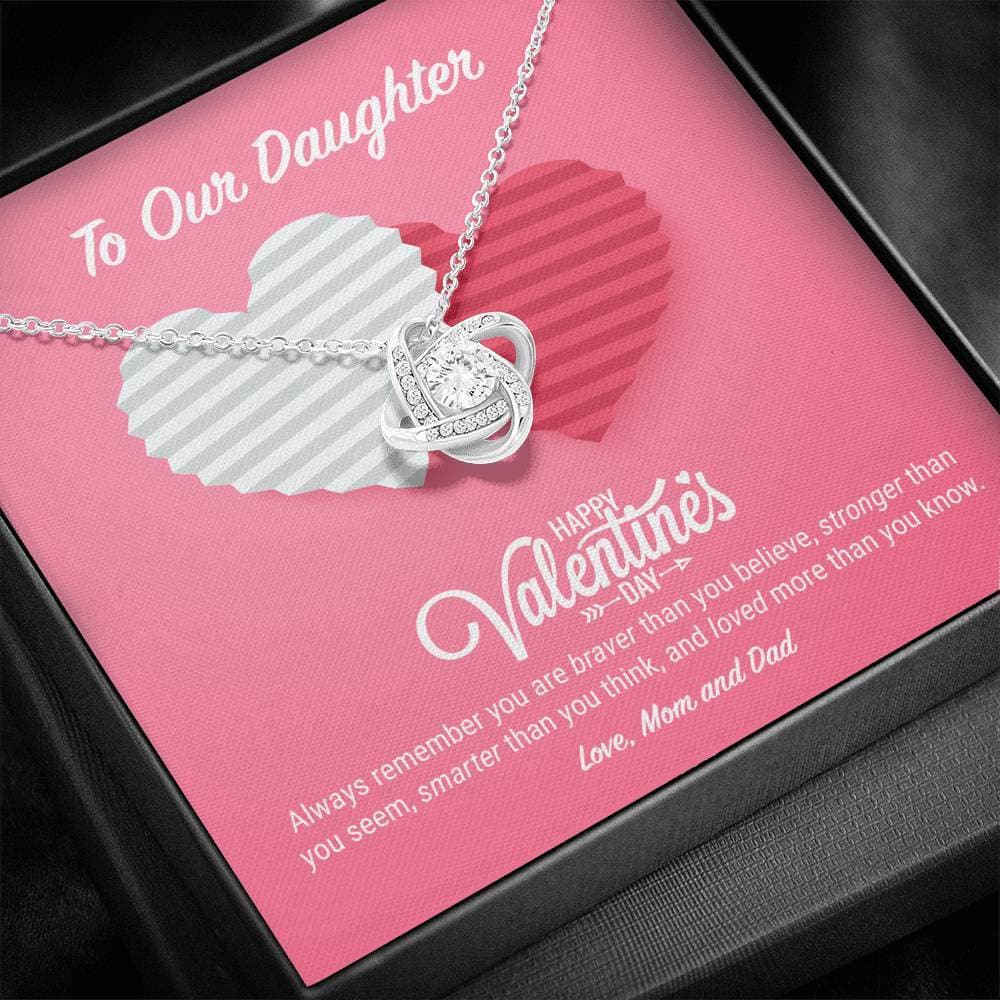 To Our Daughter Valentine's Day Love Knot Necklace To Our Daughter Valentine's Day Love Knot Necklace