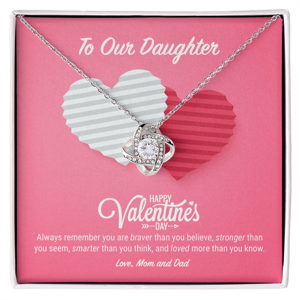 To Our Daughter Valentine's Day Love Knot Necklace To Our Daughter Valentine's Day Love Knot Necklace