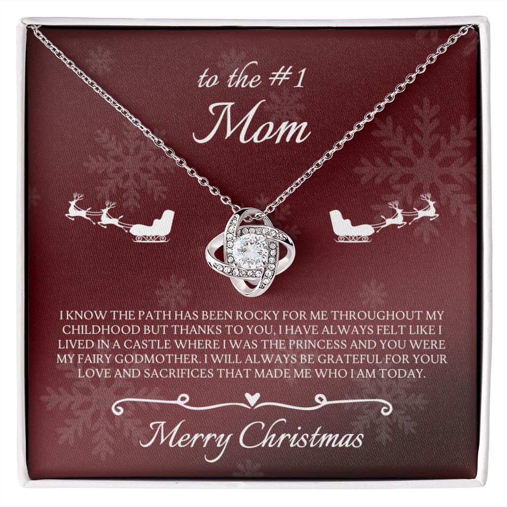 To The #1 Mom Merry Christmas From Daughter Love Knot Necklace To The #1 Mom Merry Christmas From Daughter Love Knot Necklace