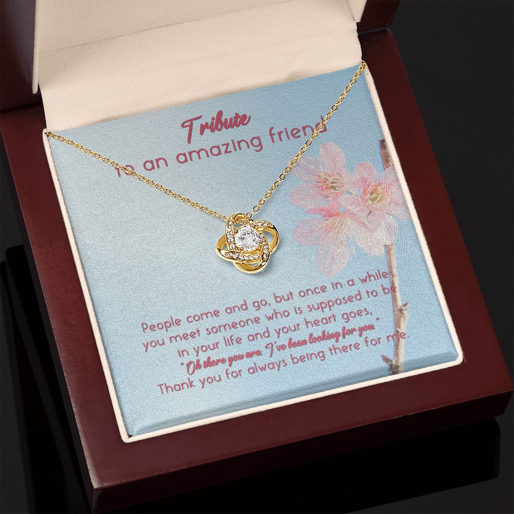 Tribute To An Amazing Friend Love Knot Necklace Tribute To An Amazing Friend Love Knot Necklace