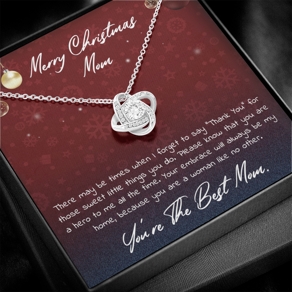 You're The Best Mom Merry Christmas Love Knot Necklace You're The Best Mom Merry Christmas Love Knot Necklace