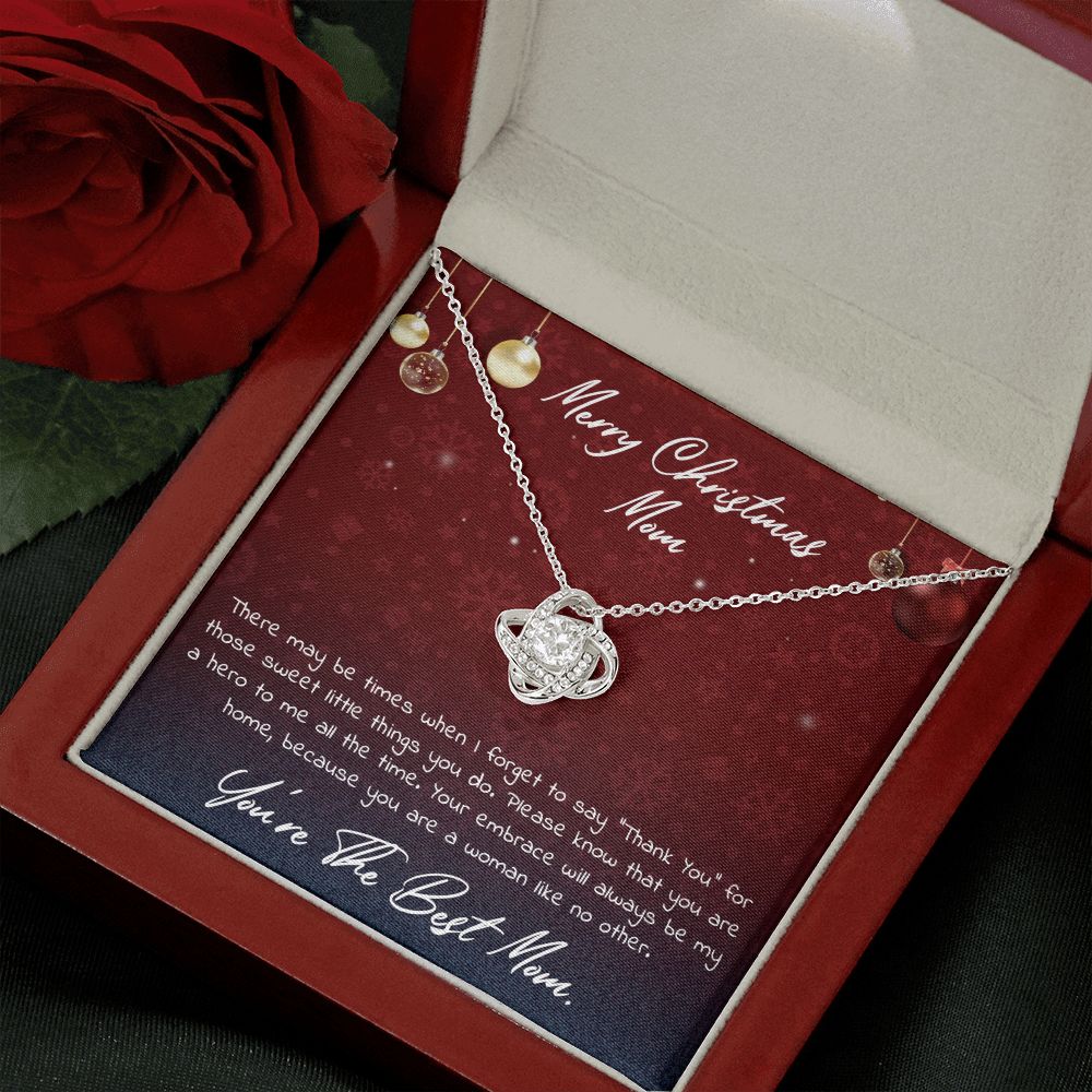 You're The Best Mom Merry Christmas Love Knot Necklace You're The Best Mom Merry Christmas Love Knot Necklace