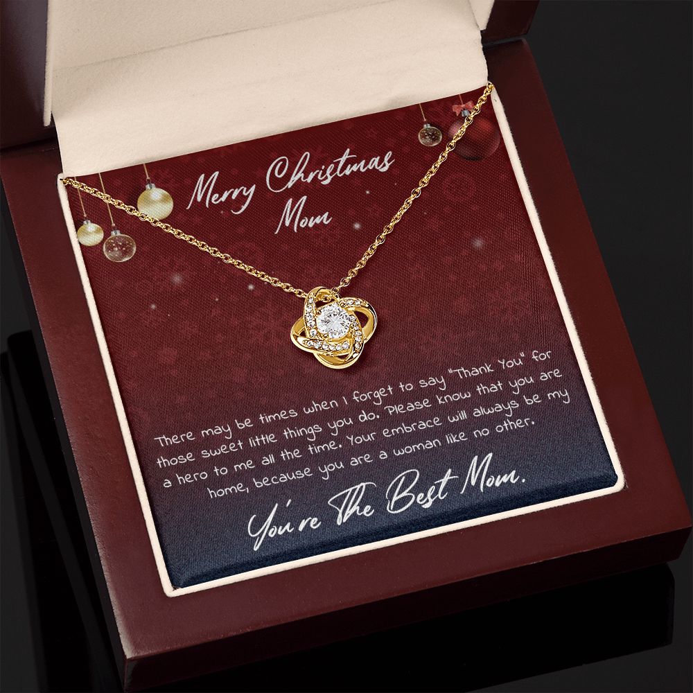 You're The Best Mom Merry Christmas Love Knot Necklace You're The Best Mom Merry Christmas Love Knot Necklace