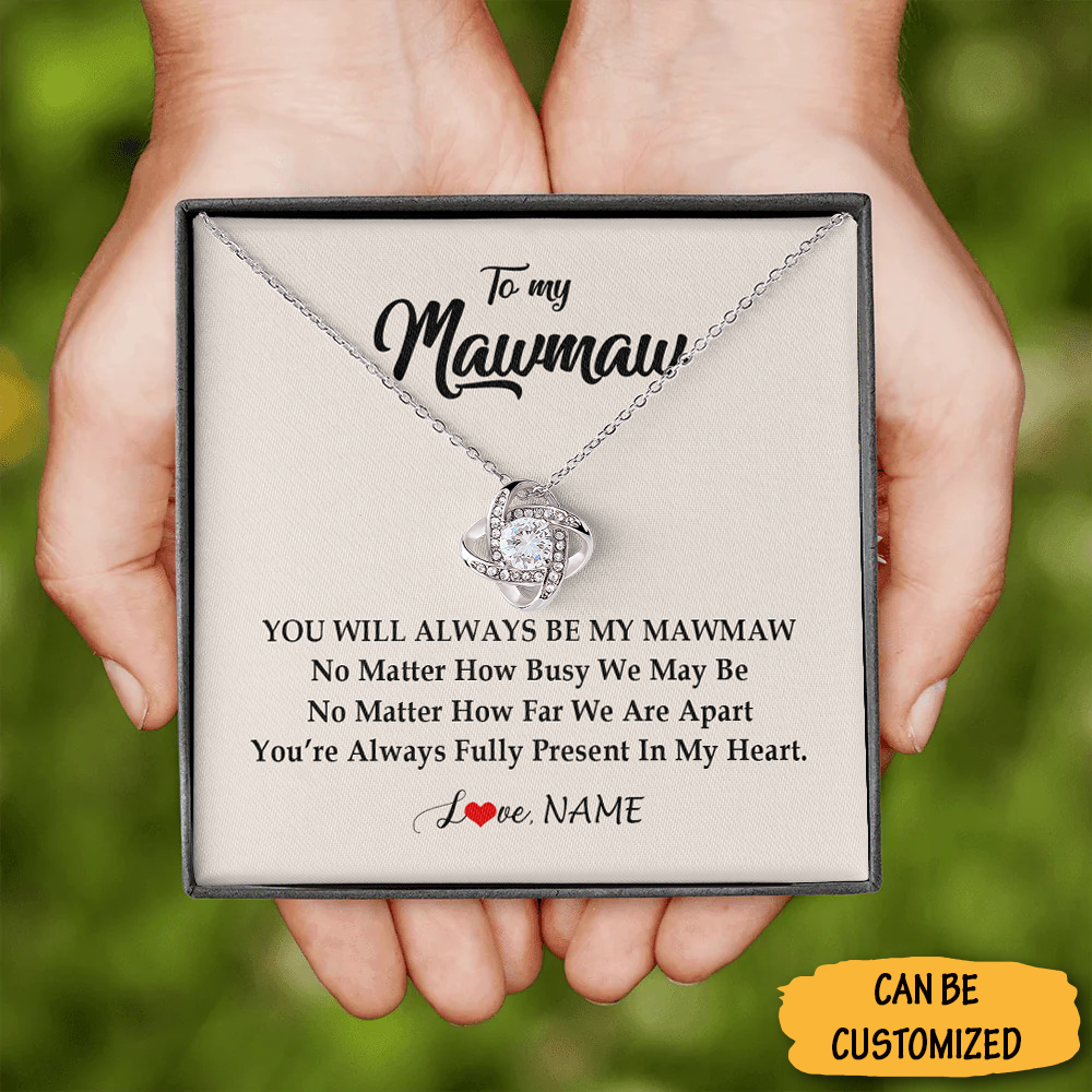 Custom My Mamaw Necklace Sterling Silver Love Knot Pendant Necklace Box Best Gift Ideas For Mamaw Custom My Mamaw Necklace Sterling Silver Love Knot Pendant Necklace Box Best Gift Ideas For Mamaw