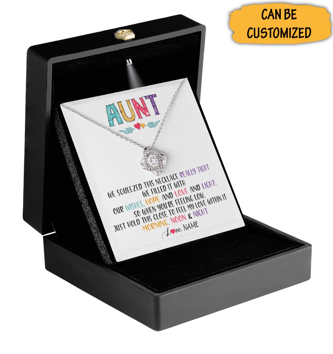 Custom To My Aunt Necklace Love Knot Silver Necklace With Meaningful Messages Favorite Aunt Gifts Custom To My Aunt Necklace Love Knot Silver Necklace With Meaningful Messages Favorite Aunt Gifts