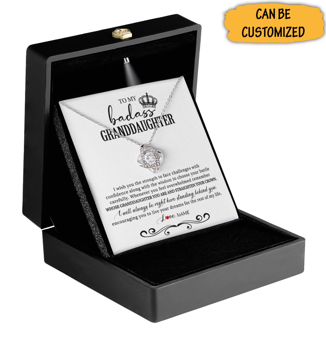 Custom To My Badass Granddaughter Necklace Love Knot Necklace Gift From Grandfather To Granddaughter Custom To My Badass Granddaughter Necklace Love Knot Necklace Gift From Grandfather To Granddaughter