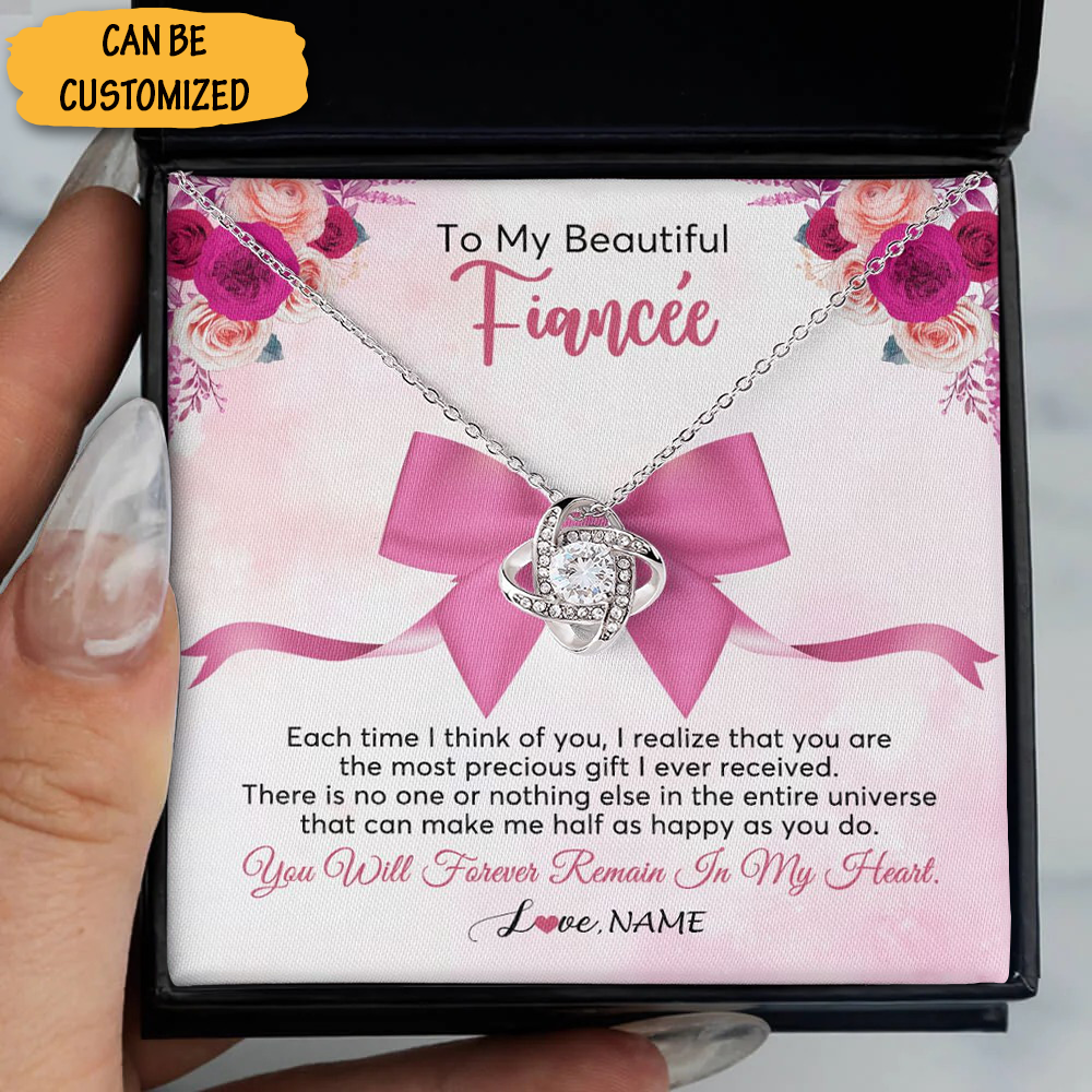 Custom To My Beautiful Fiancee Necklace Knot Sterling Silver Necklace Best Christmas Gifts For Fiancee Custom To My Beautiful Fiancee Necklace Knot Sterling Silver Necklace Best Christmas Gifts For Fiancee