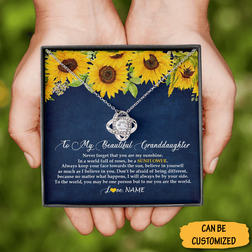 Custom To My Beautiful Granddaughter Necklace From Grandma Grandpa Be A Sunflower Necklace For Granddaughters Custom To My Beautiful Granddaughter Necklace From Grandma Grandpa Be A Sunflower Necklace For Granddaughters