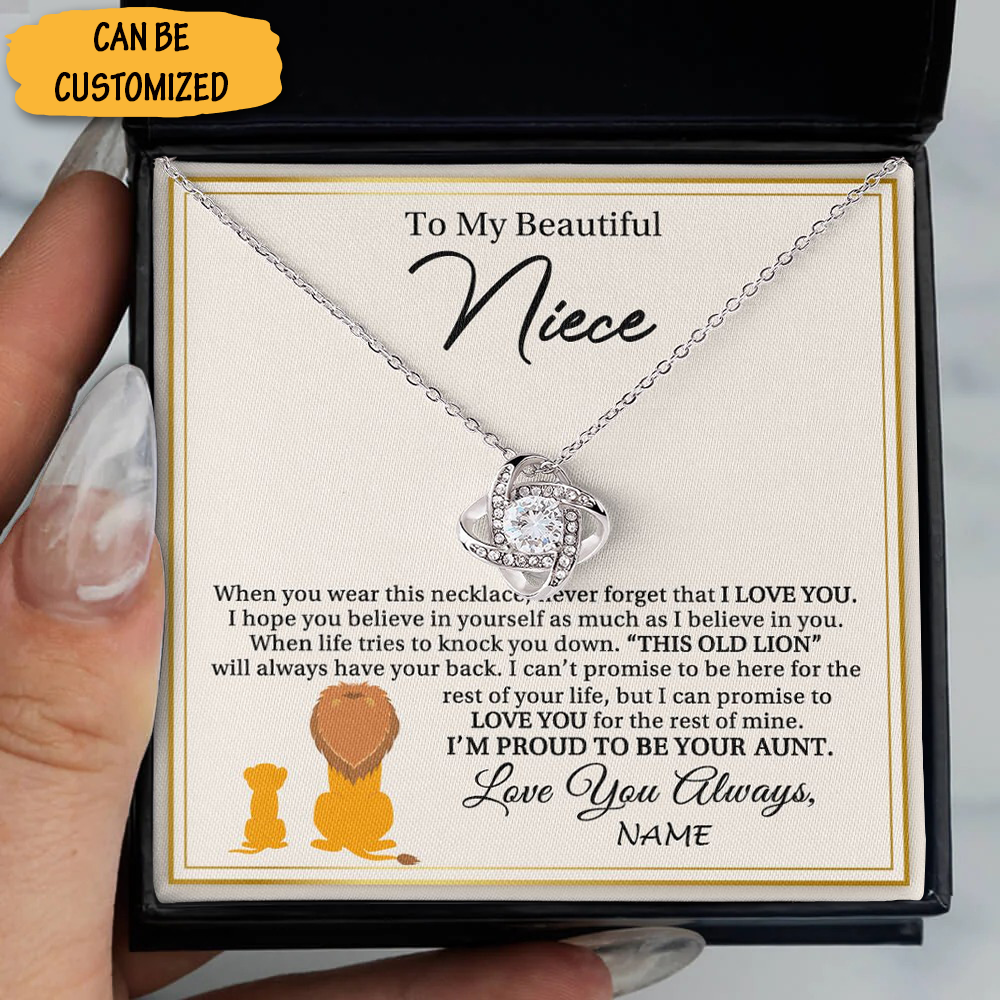 Custom To My Beautiful Niece Necklace From Uncle This Lion Love Knot Silver Necklace 18Th Birthday Gift Ideas Custom To My Beautiful Niece Necklace From Uncle This Lion Love Knot Silver Necklace 18Th Birthday Gift Ideas