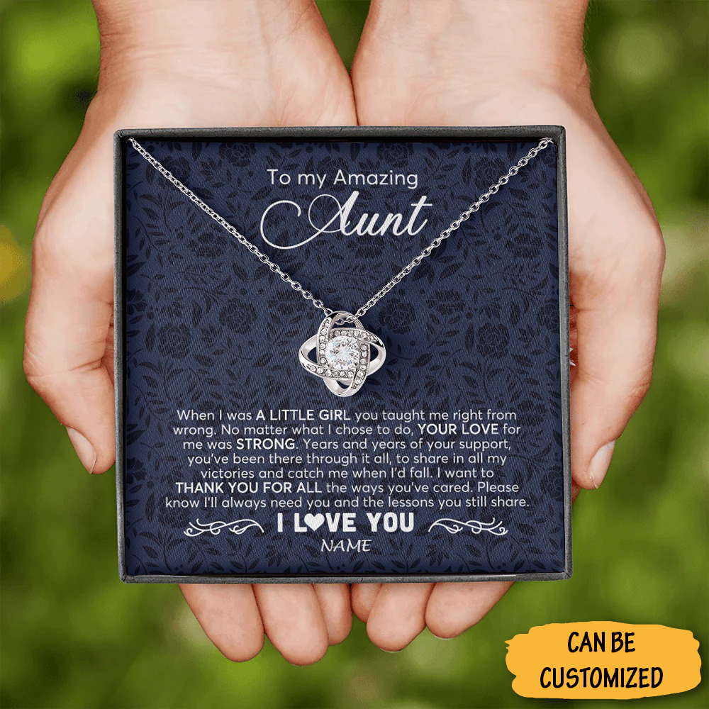Personalized To My Amazing Aunt Necklace Sterling Silver Love Knot Necklace Auntie Birthday Gifts From Niece Personalized To My Amazing Aunt Necklace Sterling Silver Love Knot Necklace Auntie Birthday Gifts From Niece