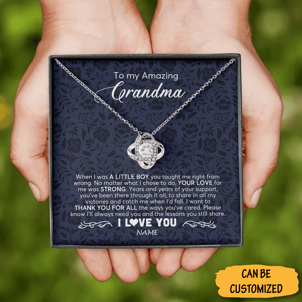 Personalized To My Amazing Grandma Necklace Love Knot Necklace From Grandson Christmas Gifts For Grandma Personalized To My Amazing Grandma Necklace Love Knot Necklace From Grandson Christmas Gifts For Grandma