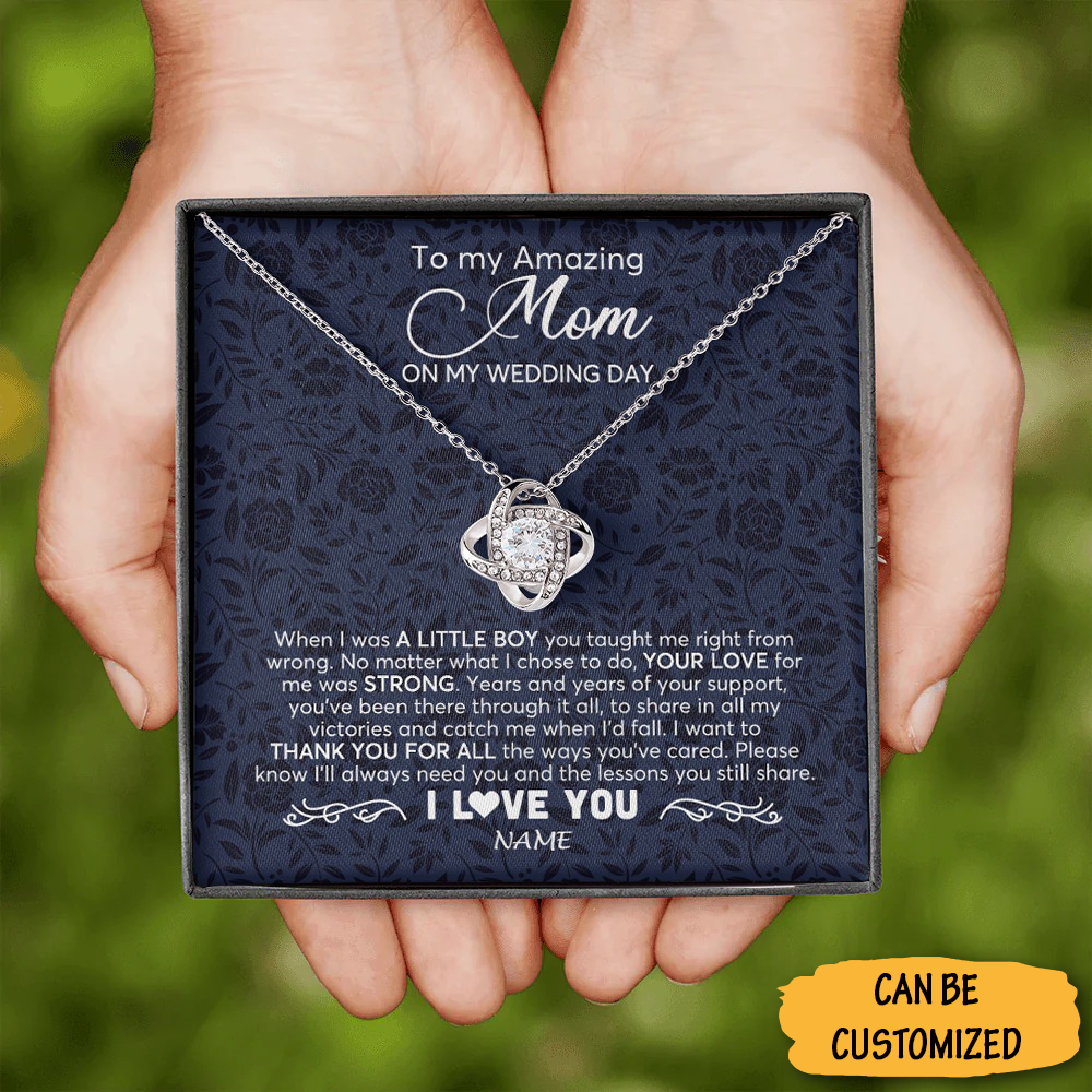 Personalized To My Amazing Mom On My Wedding Necklace Love Knot Necklace Wedding Gifts For Mom From Son Personalized To My Amazing Mom On My Wedding Necklace Love Knot Necklace Wedding Gifts For Mom From Son