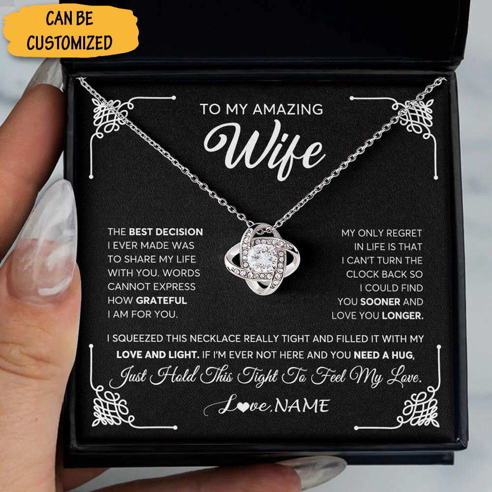 Personalized To My Amazing Wife Necklace Love Knot Silver Necklace Christmas Present Ideas For Wife Personalized To My Amazing Wife Necklace Love Knot Silver Necklace Christmas Present Ideas For Wife