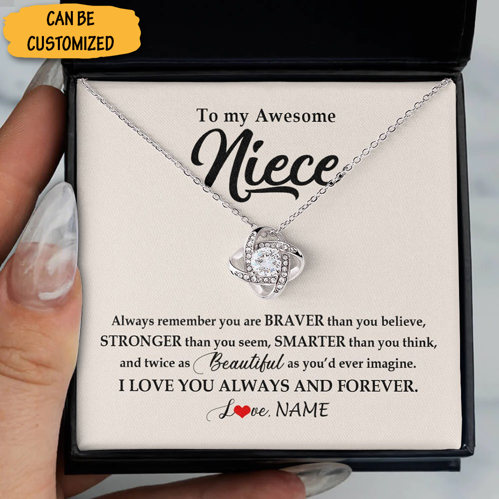 Personalized To My Awesome Niece Necklace From Aunt Uncle Sterling Silver Love Knot Necklace Special Niece Gifts Personalized To My Awesome Niece Necklace From Aunt Uncle Sterling Silver Love Knot Necklace Special Niece Gifts