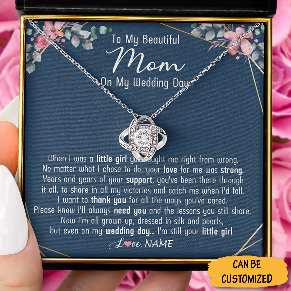 Personalized To My Beautiful Mom Necklace Silver Love Knot Necklace Wedding Gift From Daughter To Mother Personalized To My Beautiful Mom Necklace Silver Love Knot Necklace Wedding Gift From Daughter To Mother
