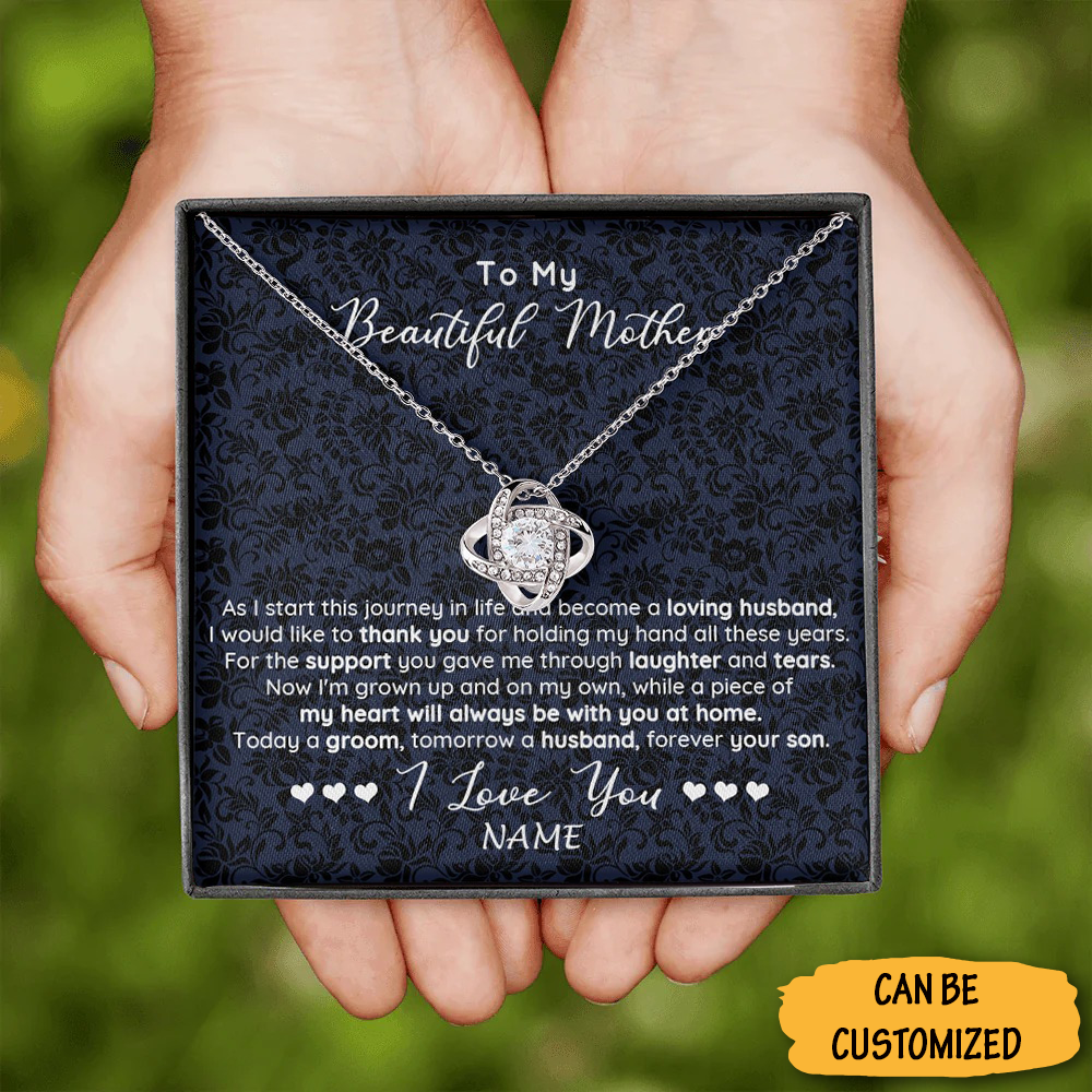 Personalized To My Beautiful Mother Necklace From Son Love Knot Silver Necklace Mothers Day Gifts From Son Personalized To My Beautiful Mother Necklace From Son Love Knot Silver Necklace Mothers Day Gifts From Son
