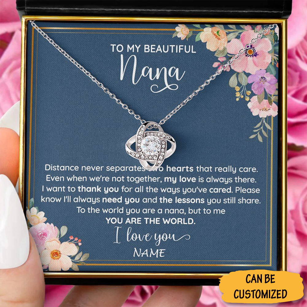 Personalized To My Beautiful Nana Necklace Silver Love Knot Necklace Unique Christmas Presents For Nana Personalized To My Beautiful Nana Necklace Silver Love Knot Necklace Unique Christmas Presents For Nana